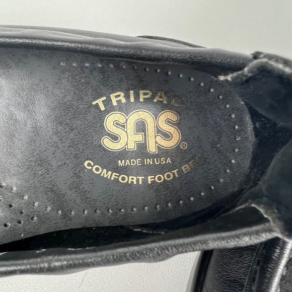 SAS Womens Weave Black Leather Slip On Loafer Comfort Shoes size 8.5S Slim - Picture 12 of 16